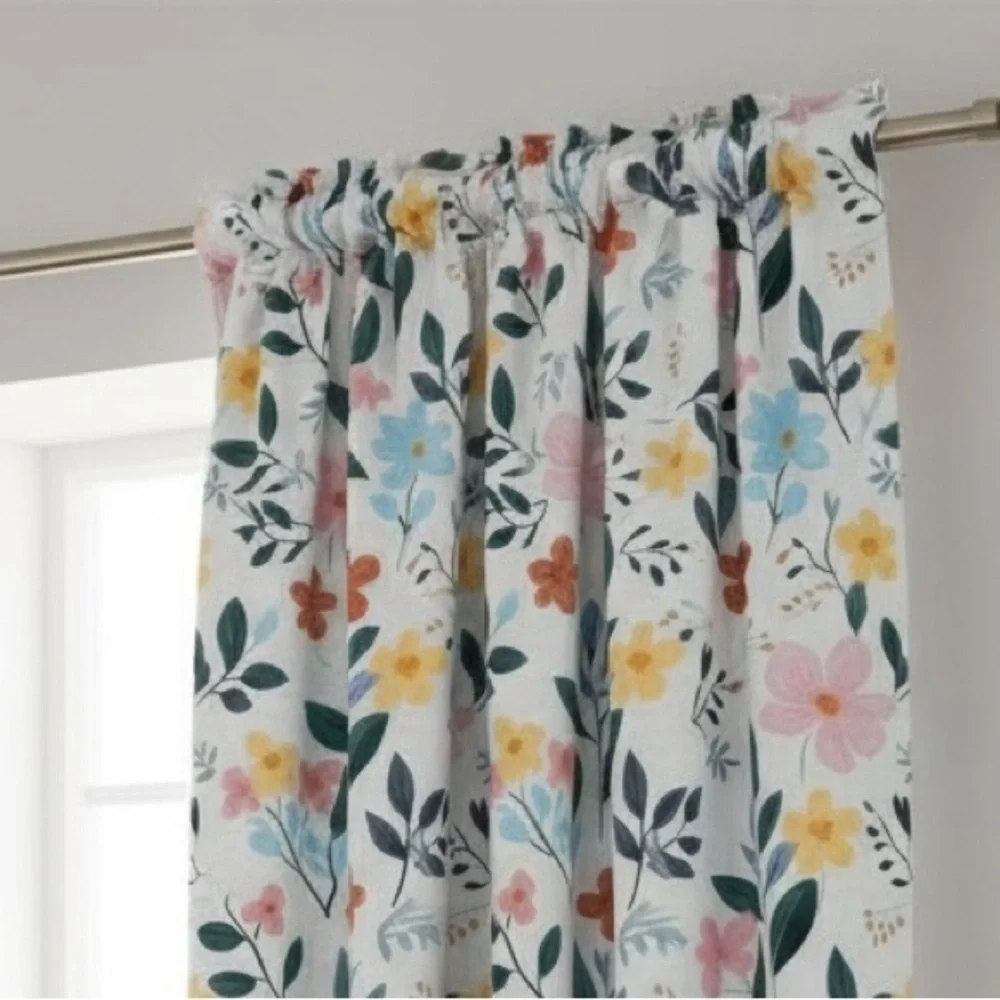 Wayfair Pastel Floral Pink Daisies Curtains 2 Panels 40x52 Lined New Cute Floral